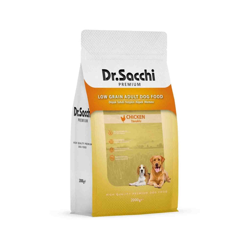 Dr. Sacchi Premium Düşük Tahıllı Tavuklu Yetişkin Köpek Maması 2 KG | SRC: Barcode: 8690286592478